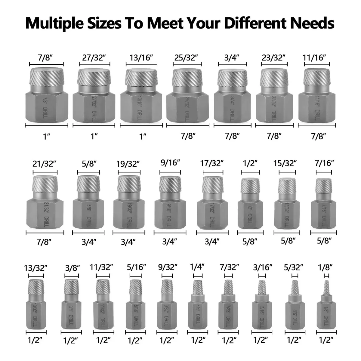 Juego Extractor De Tornillos Birlos Pernos Rotos Cr-mo 25pcs