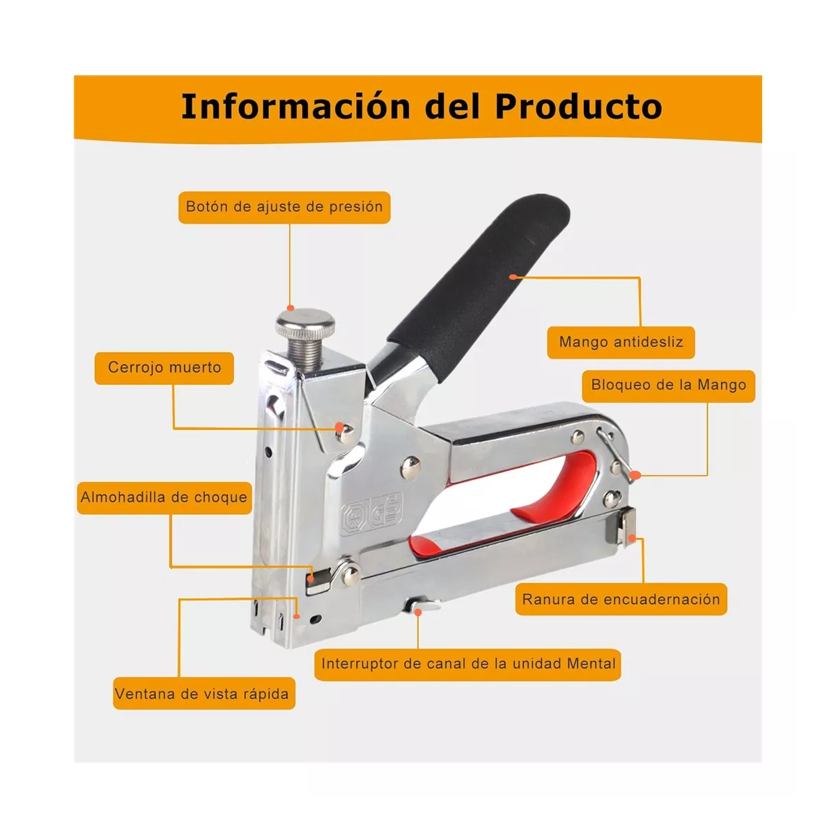 Kit Engrapadora Tipo Pistola Para Tapiceria, 9000 Grapas,guantes