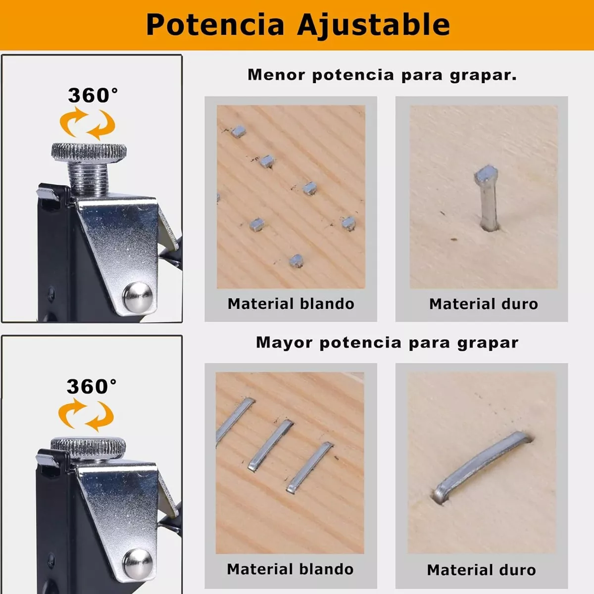 Kit Engrapadora Tipo Pistola Para Tapiceria, 9000 Grapas,guantes