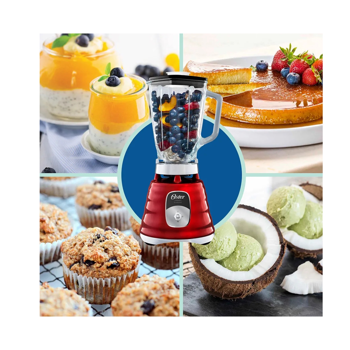 Licuadora Oster Clásica BLST4126 Interruptor 1000W 1.25Lts Tritura Hielo - Roja