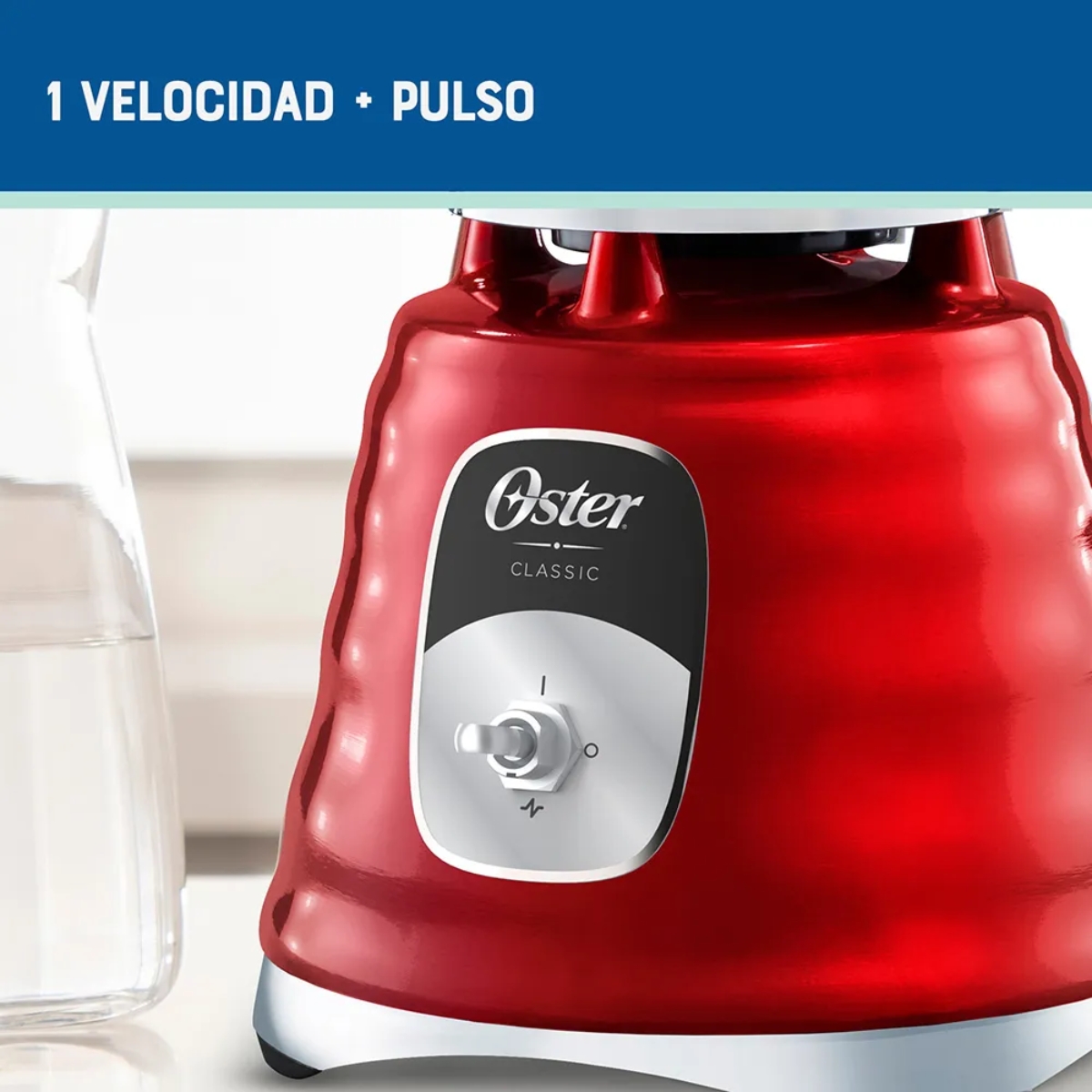 Licuadora Oster Clásica BLST4126 Interruptor 1000W 1.25Lts Tritura Hielo - Roja