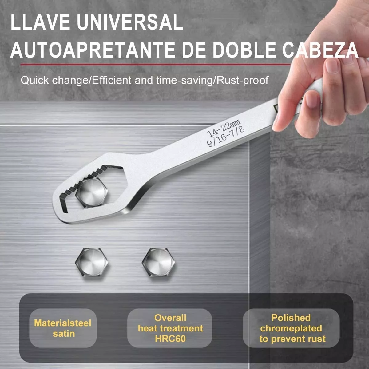 Llave Inglesa Universal Ajustable De Doble Boca 3-17/8-24mm