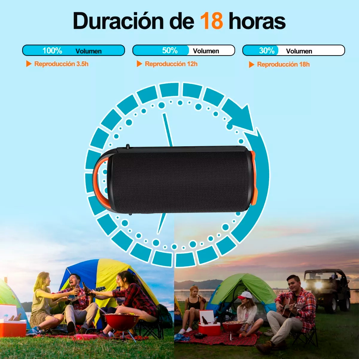 Bocina Bluetooth Altavoz Rgb Portátil Impermeable Recargable