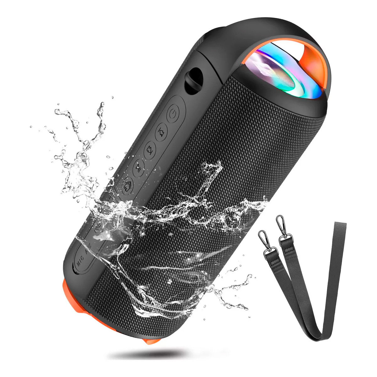 Bocina Bluetooth Altavoz Rgb Portátil Impermeable Recargable
