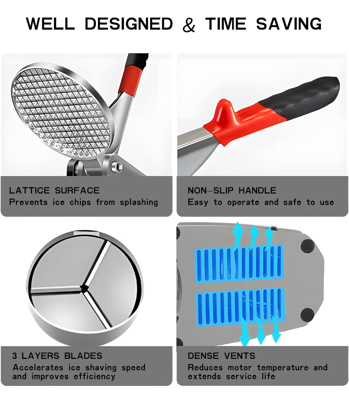 Máquina trituradora de hielo raspados comercial .