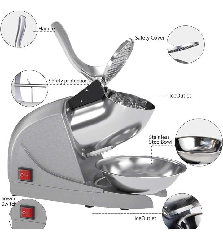 Máquina trituradora de hielo raspados comercial .