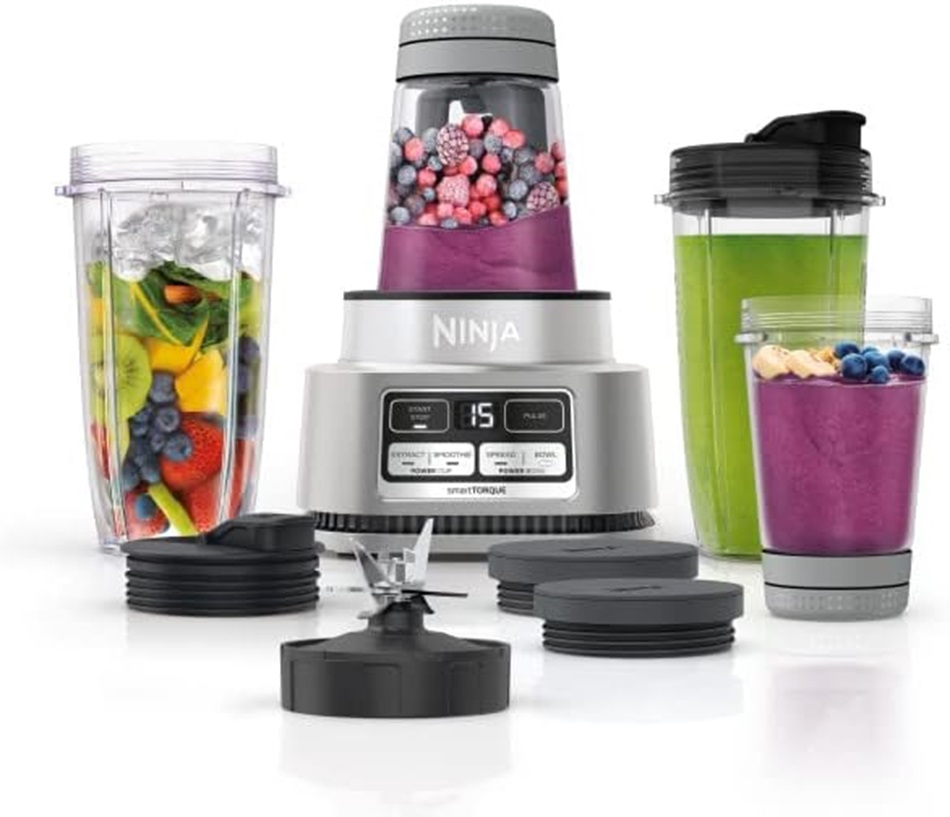 Licuadora Ninja Extractor de nutrientes SS101Q 4, programas, 1200 watts, 4 vasos, plata 
