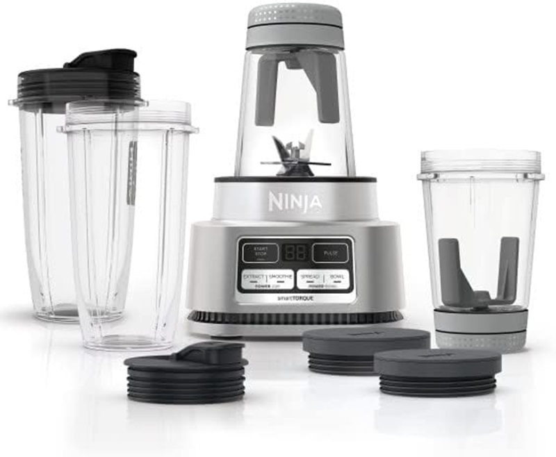 Licuadora Ninja Extractor de nutrientes SS101Q 4, programas, 1200 watts, 4 vasos, plata 