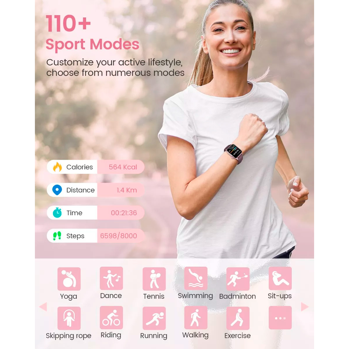 Reloj Inteligente Deportivo G39 Rosa Petukita Box