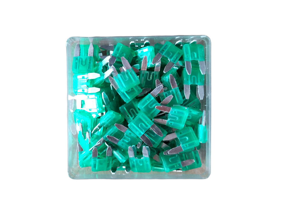 Caja De Fusibles Automotriz Mini 30 Amperes Verde