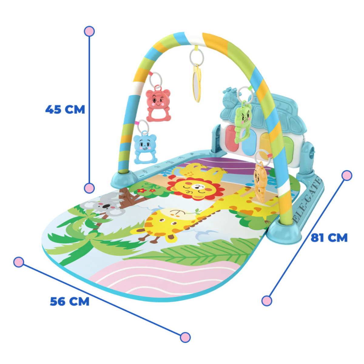 Tapete Musical Estimulante juego educativo para Bebés Color Azul