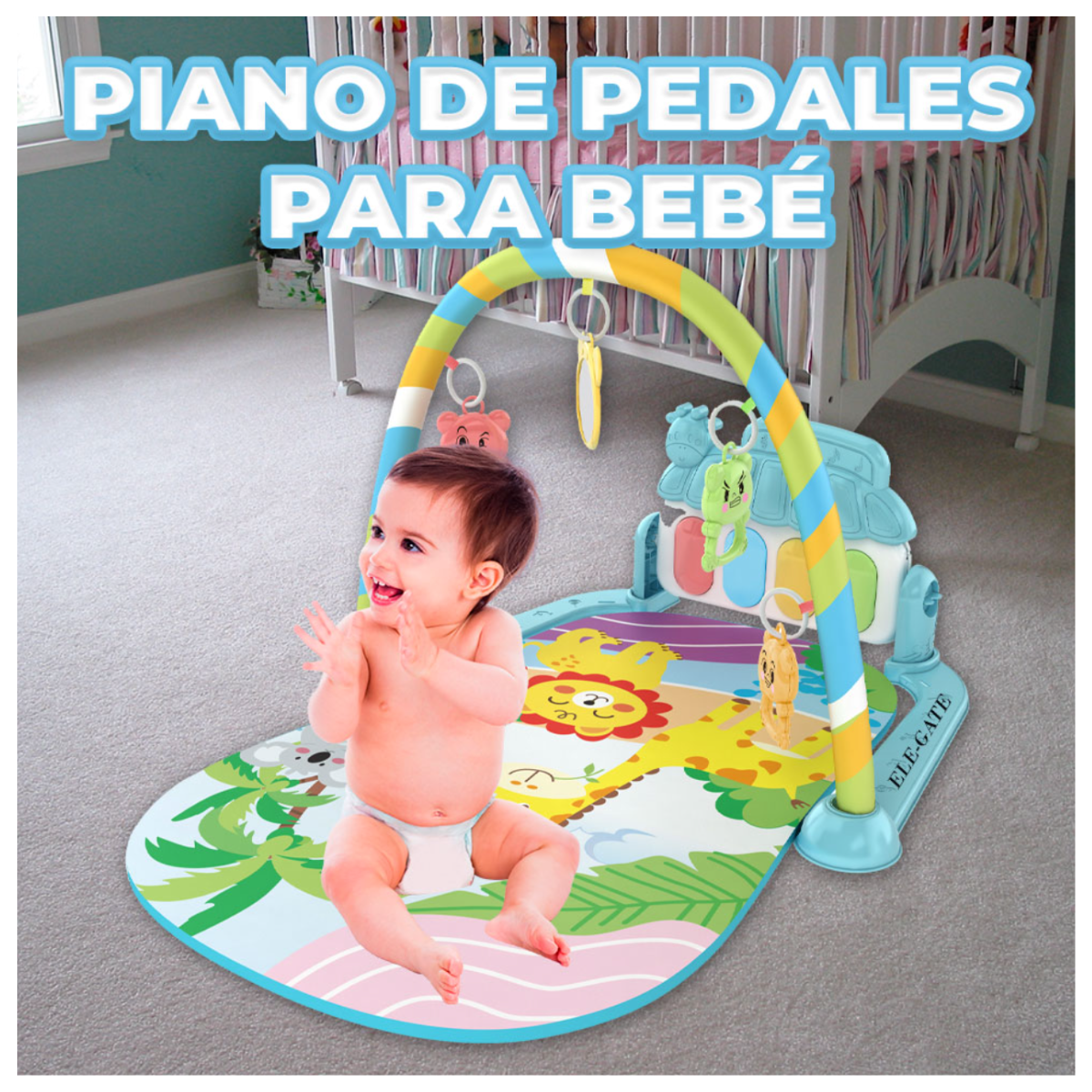Tapete Musical Estimulante juego educativo para Bebés Color Azul