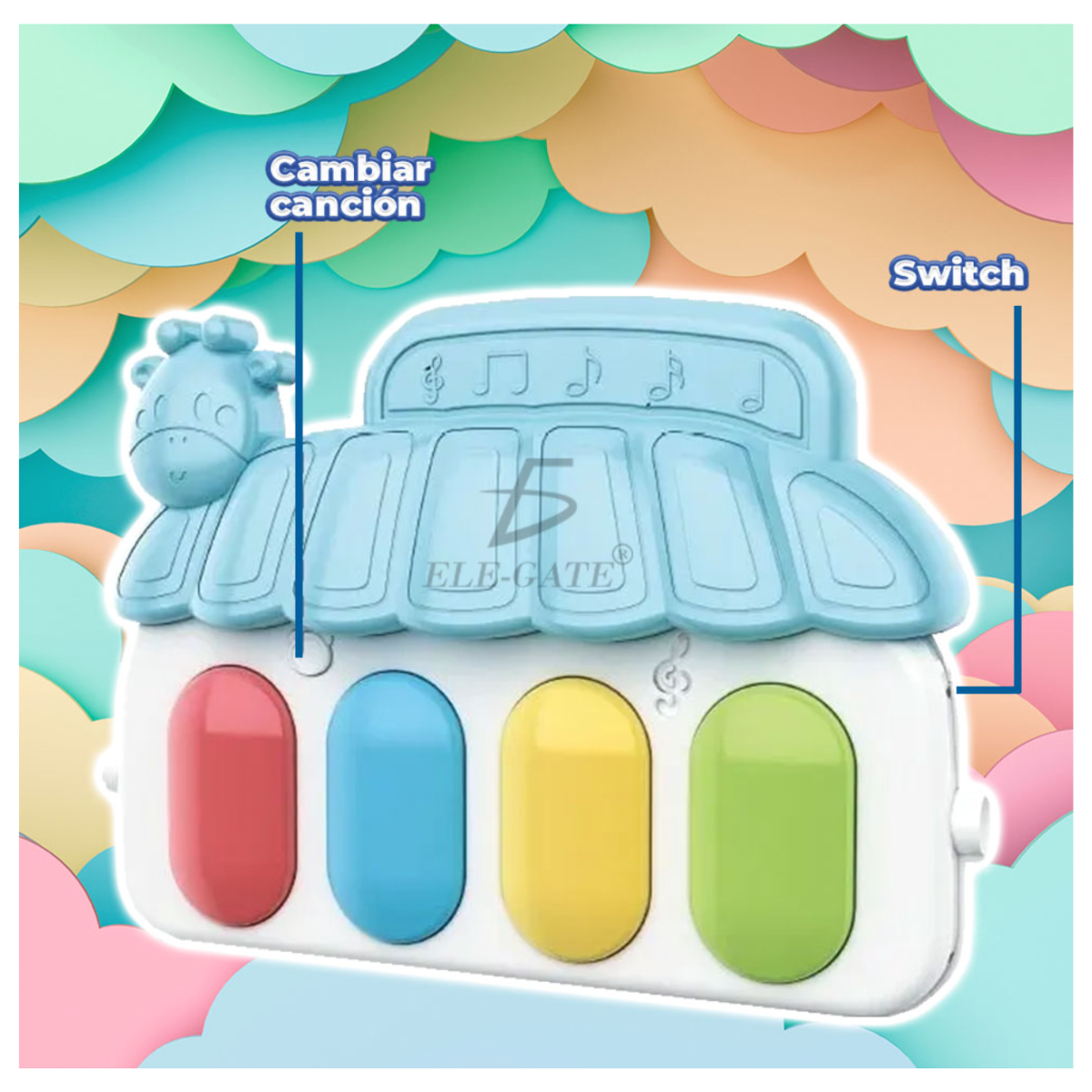 Tapete Musical Estimulante juego educativo para Bebés Color Azul