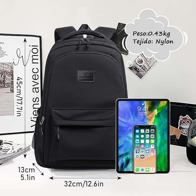 A RENDIN Mochila para Laptop Grande,Backpack Mujer/Hombre También se Puede Utilizar Como Jansport Backpack o Travel Backpack.