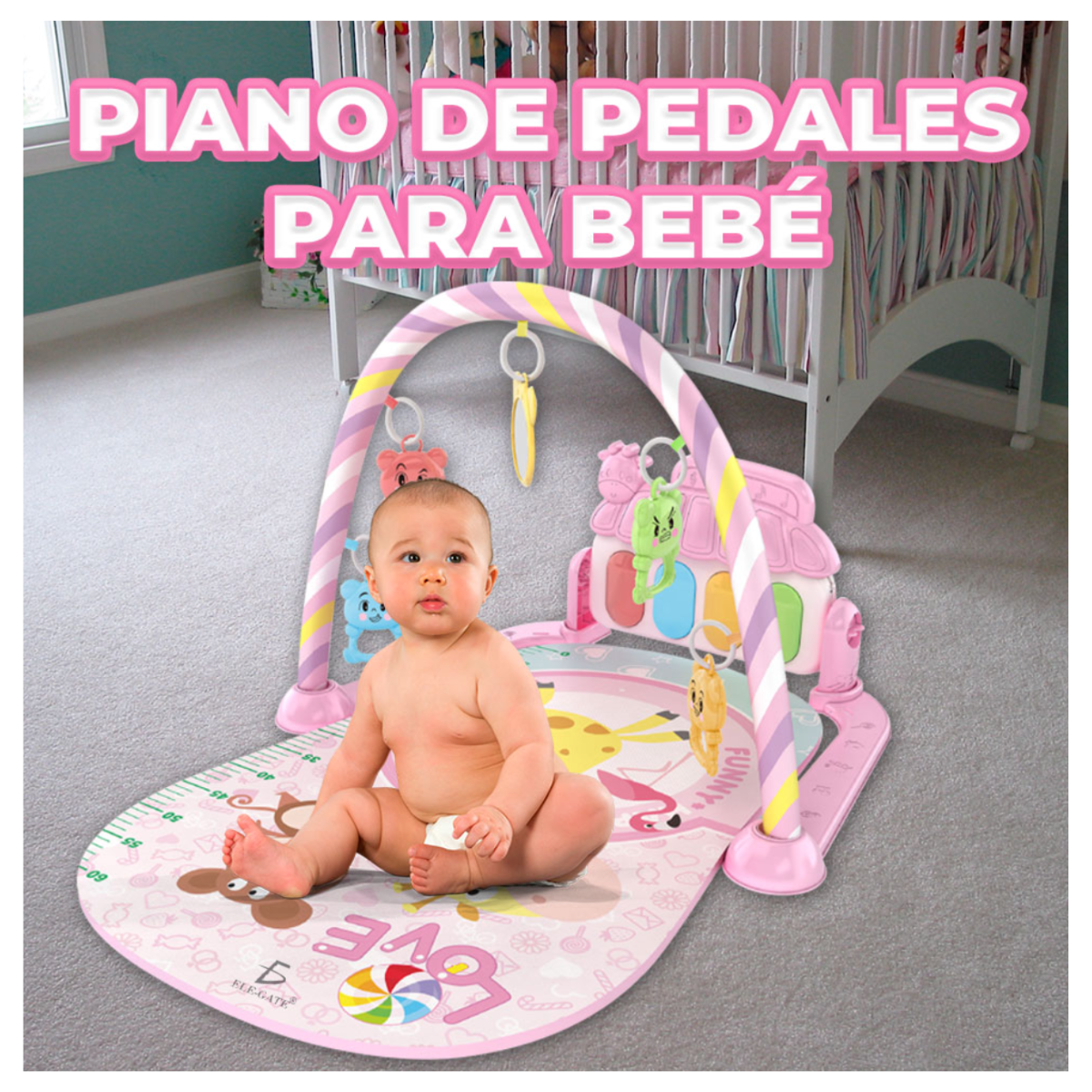 Tapete Musical Estimulante Juego educativo para Bebés Color Rosa