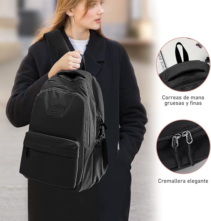 A RENDIN Mochila para Laptop Grande,Backpack Mujer/Hombre También se Puede Utilizar Como Jansport Backpack o Travel Backpack.