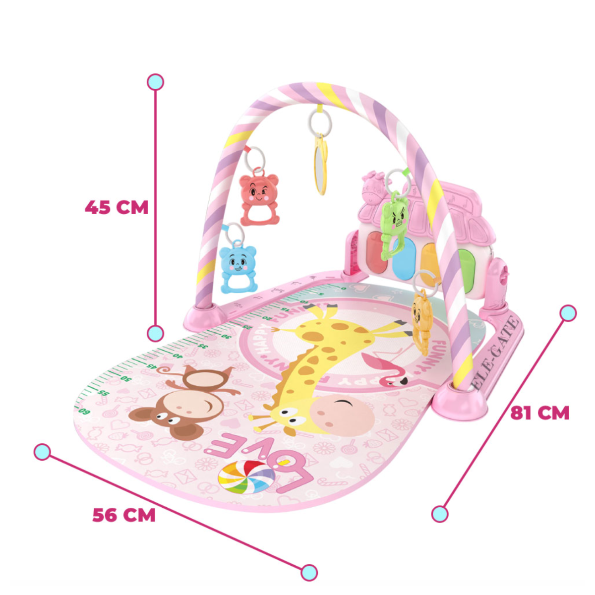 Tapete Musical Estimulante Juego educativo para Bebés Color Rosa