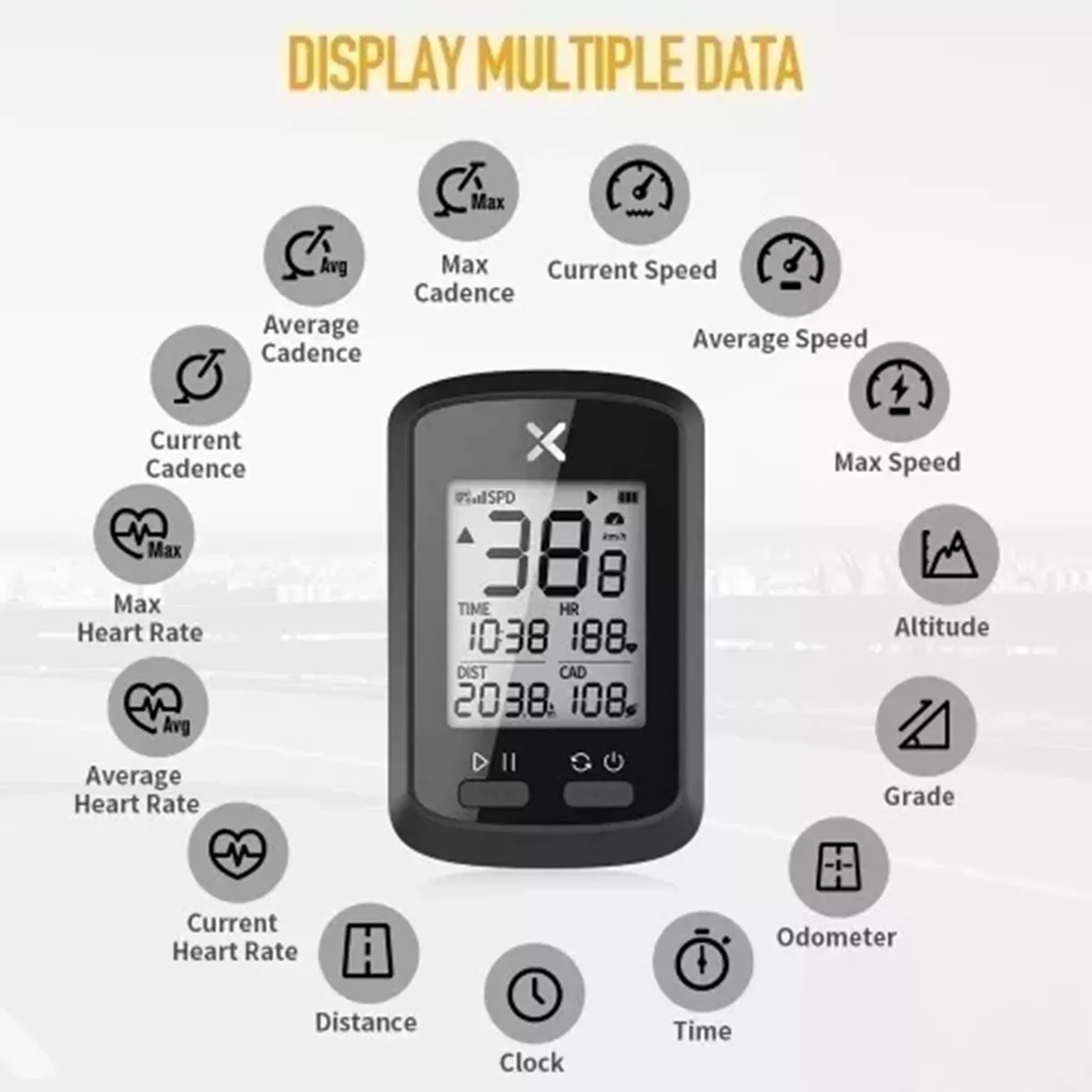 Velocímetro/odómetro Para Bicicleta G+ Gps Con Soporte+funda