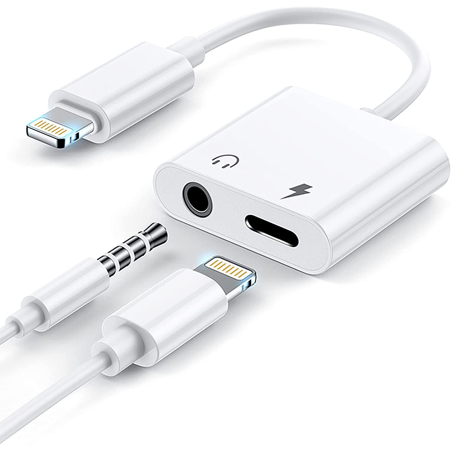 Adaptador Lightning a Auxiliar Auriculares 3.5mm y Carga