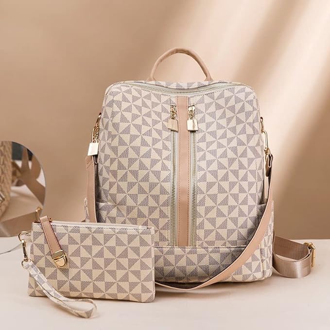 A Mochilas para Mujer,Bolsa Tipo Mochila para Dama, 2 Piezas Mochilas Antirrobo para Mujer,Mochila de Moda Casual,Gran Capacidad Mochila de Viaje,El Regalo Perfecto para Mujeres y Chicas
