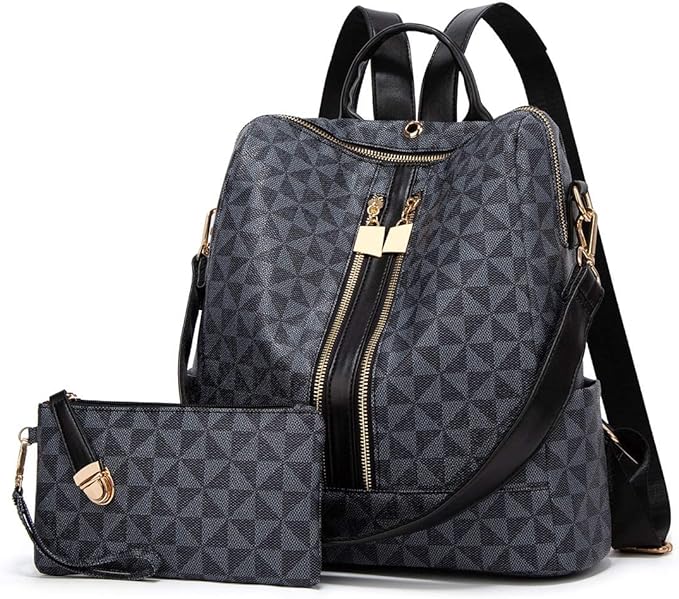 A Mochilas para Mujer,Bolsa Tipo Mochila para Dama, 2 Piezas Mochilas Antirrobo para Mujer,Mochila de Moda Casual,Gran Capacidad Mochila de Viaje,El Regalo Perfecto para Mujeres y Chicas.