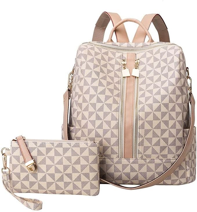 A Mochilas para Mujer,Bolsa Tipo Mochila para Dama, 2 Piezas Mochilas Antirrobo para Mujer,Mochila de Moda Casual,Gran Capacidad Mochila de Viaje,El Regalo Perfecto para Mujeres y Chicas