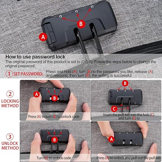 A Mochila antirrobo, Mochila Impermeable,DOXUNGOO Mochila para portátil Hombre Mujer Mochila Escolares Aire Libre paracon bloqueo y con USB Puerto y puerto audífonos para Laptop hasta 15.6 (gris)