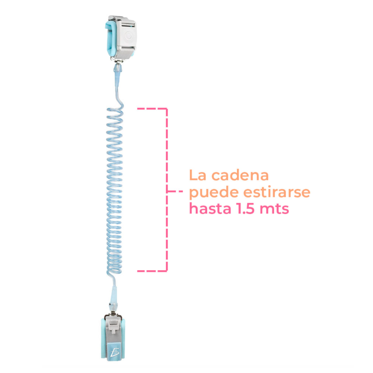 Pulsera de Seguridad con Llave para Niños Pequeños Ajustable y Elástica Color Azul