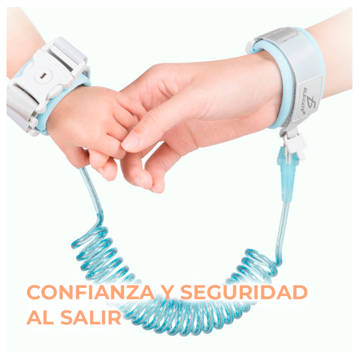 Pulsera de Seguridad con Llave para Niños Pequeños Ajustable y Elástica Color Azul