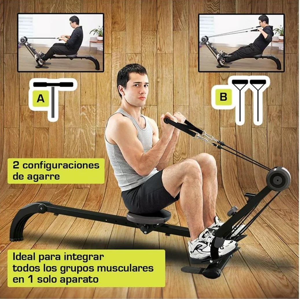 Remadora con ligas,maquina de remo plegable