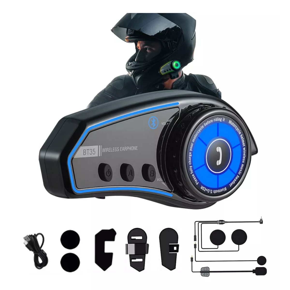 Bluetooth Para Casco, Audifonos Para Casco Moto