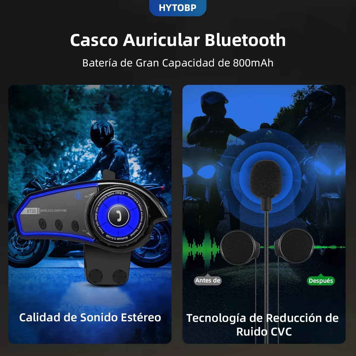 Bluetooth Para Casco, Audifonos Para Casco Moto