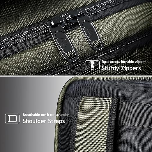 A MATEIN Mochila de Viaje, Mochila para Laptop con Puerto de Carga USB, Mochila de Viaje 10 kg Avión de 17.3 pulgadas, Verde