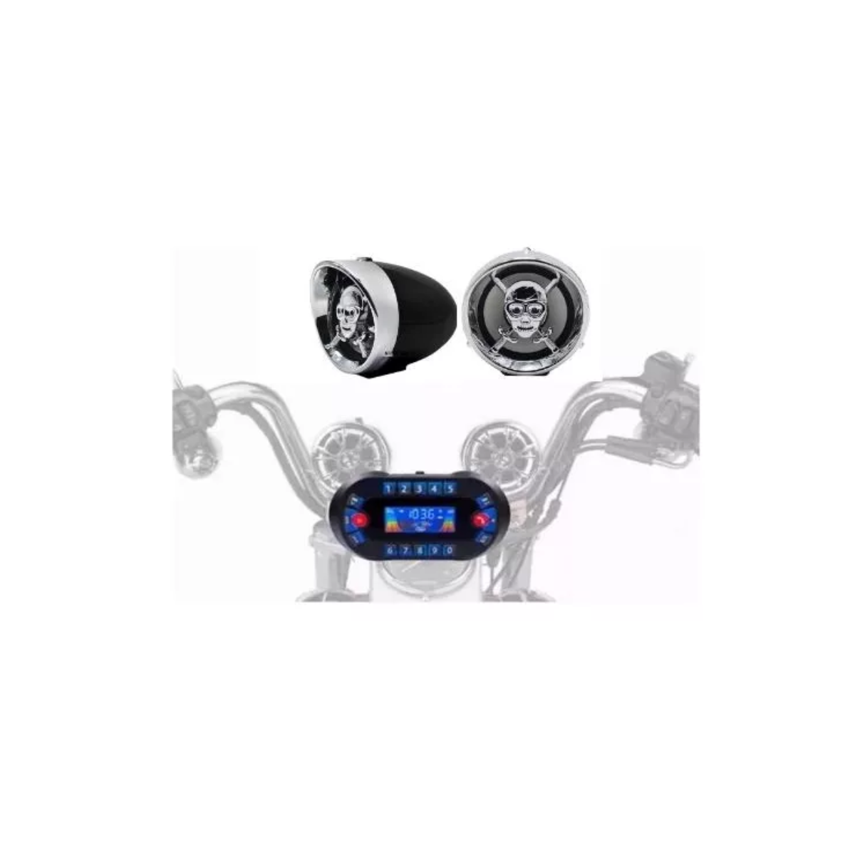 Estéreo Moto Bocinas Mp3 Usb Sd Bluetooth A Prueba De Agua