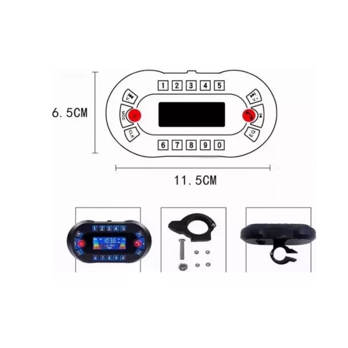 Estéreo Moto Bocinas Mp3 Usb Sd Bluetooth A Prueba De Agua