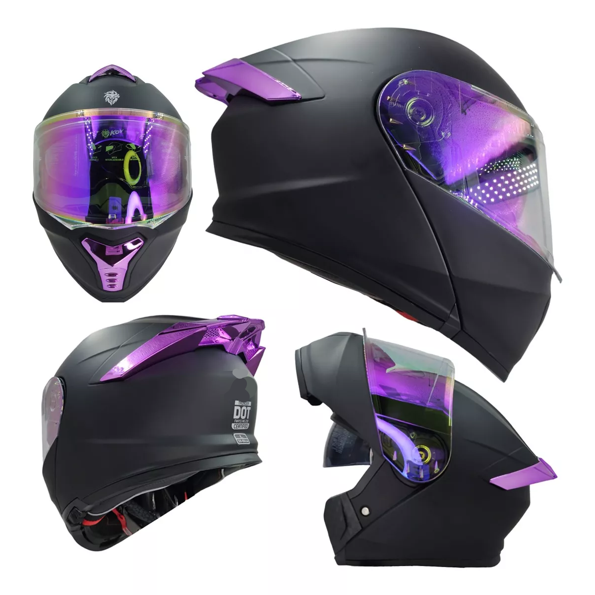 Casco Mujer Certificado Abatible Night Vision Talla M