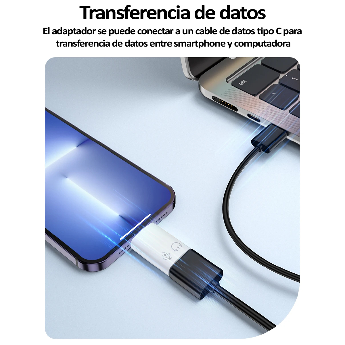 Adaptador OTG Tipo C Hembra a Lightning Macho