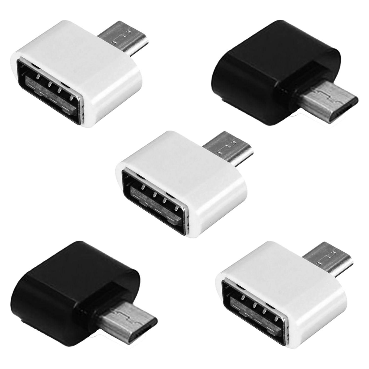Paquete 5 Adaptadores OTG USB micro USB V8.