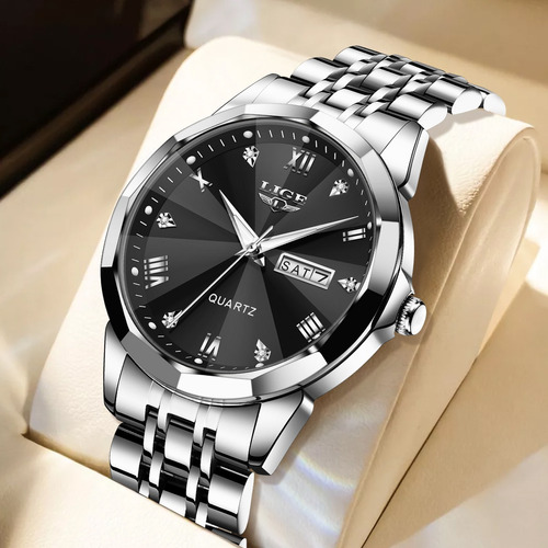 Reloj De Cuarzo Casual De Acero Impermeable Para Hombre