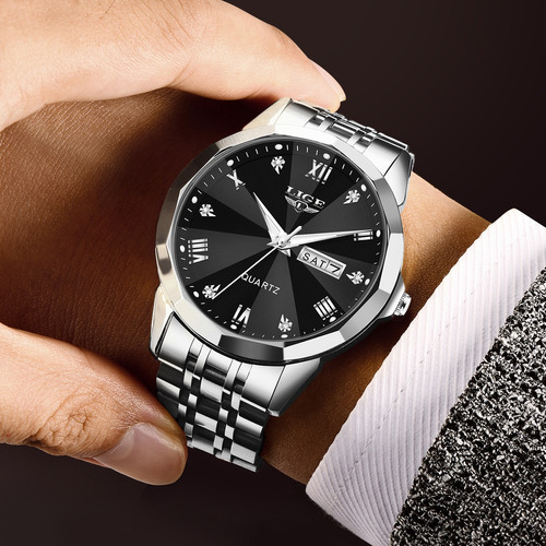 Reloj De Cuarzo Casual De Acero Impermeable Para Hombre