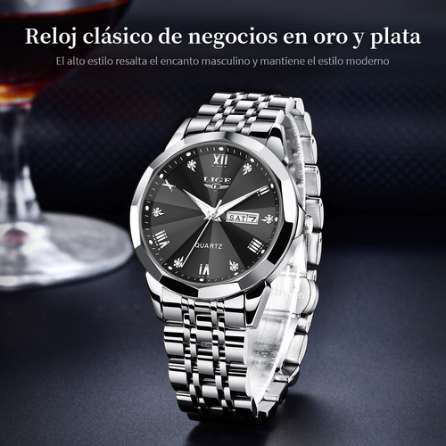 Reloj De Cuarzo Casual De Acero Impermeable Para Hombre