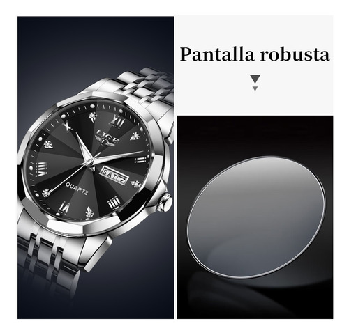 Reloj De Cuarzo Casual De Acero Impermeable Para Hombre