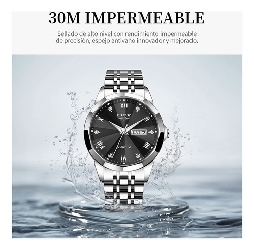Reloj De Cuarzo Casual De Acero Impermeable Para Hombre