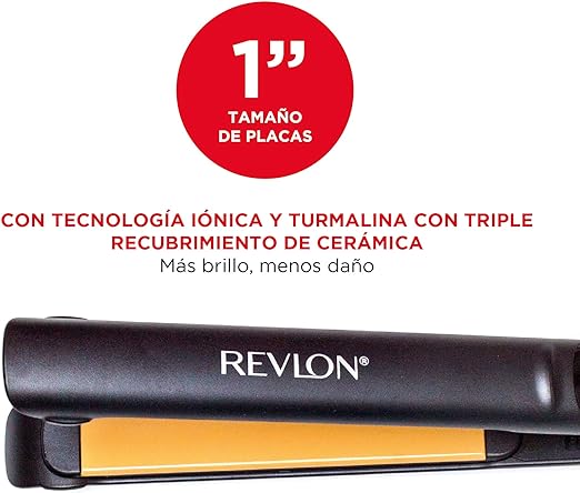 A Revlon Plancha de Cabello Resultados Lisos y Brillantes, 1" XL (2.54 cm).