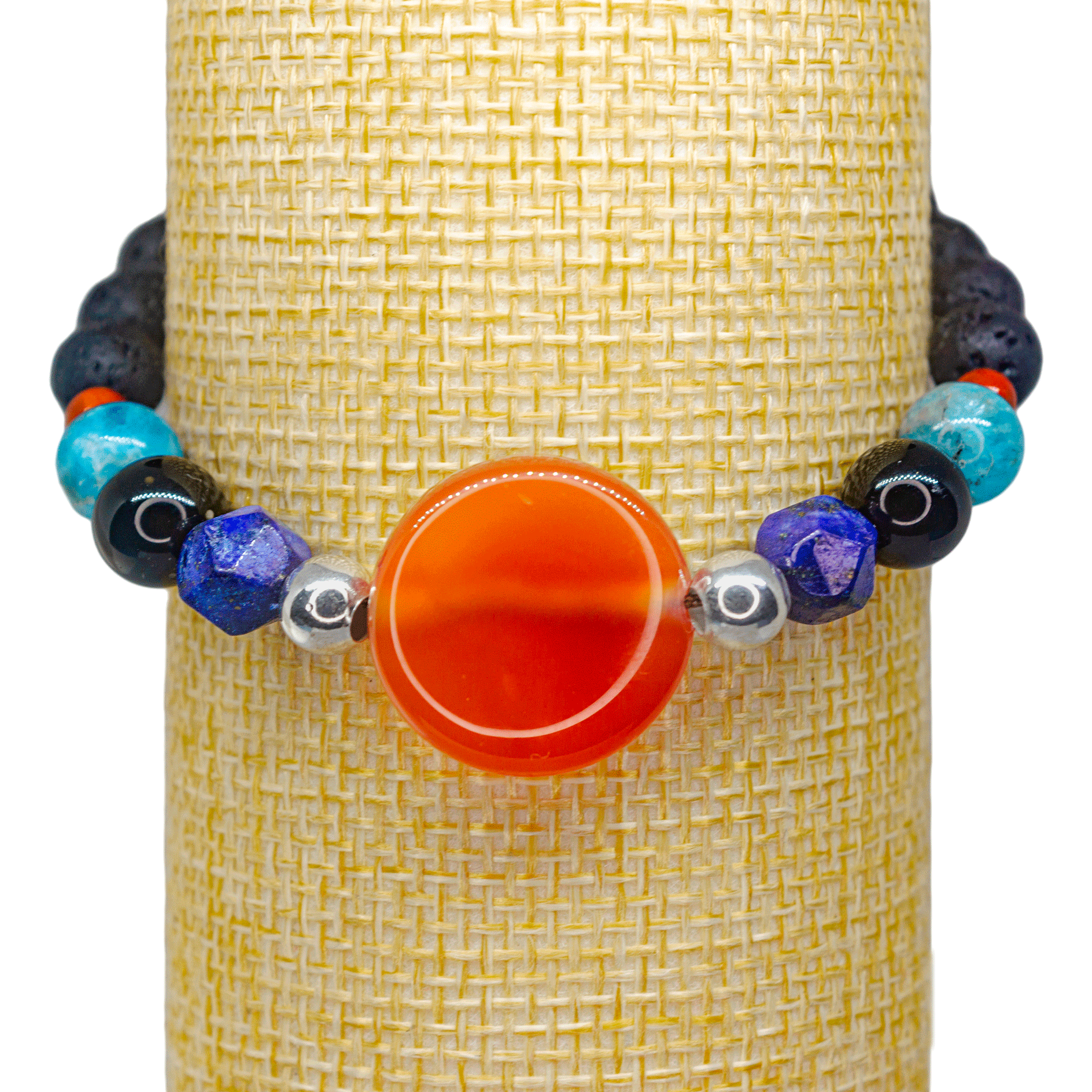 Pulsera Cornalina y Lapislázuli de Alta Protección Estilo Egipto