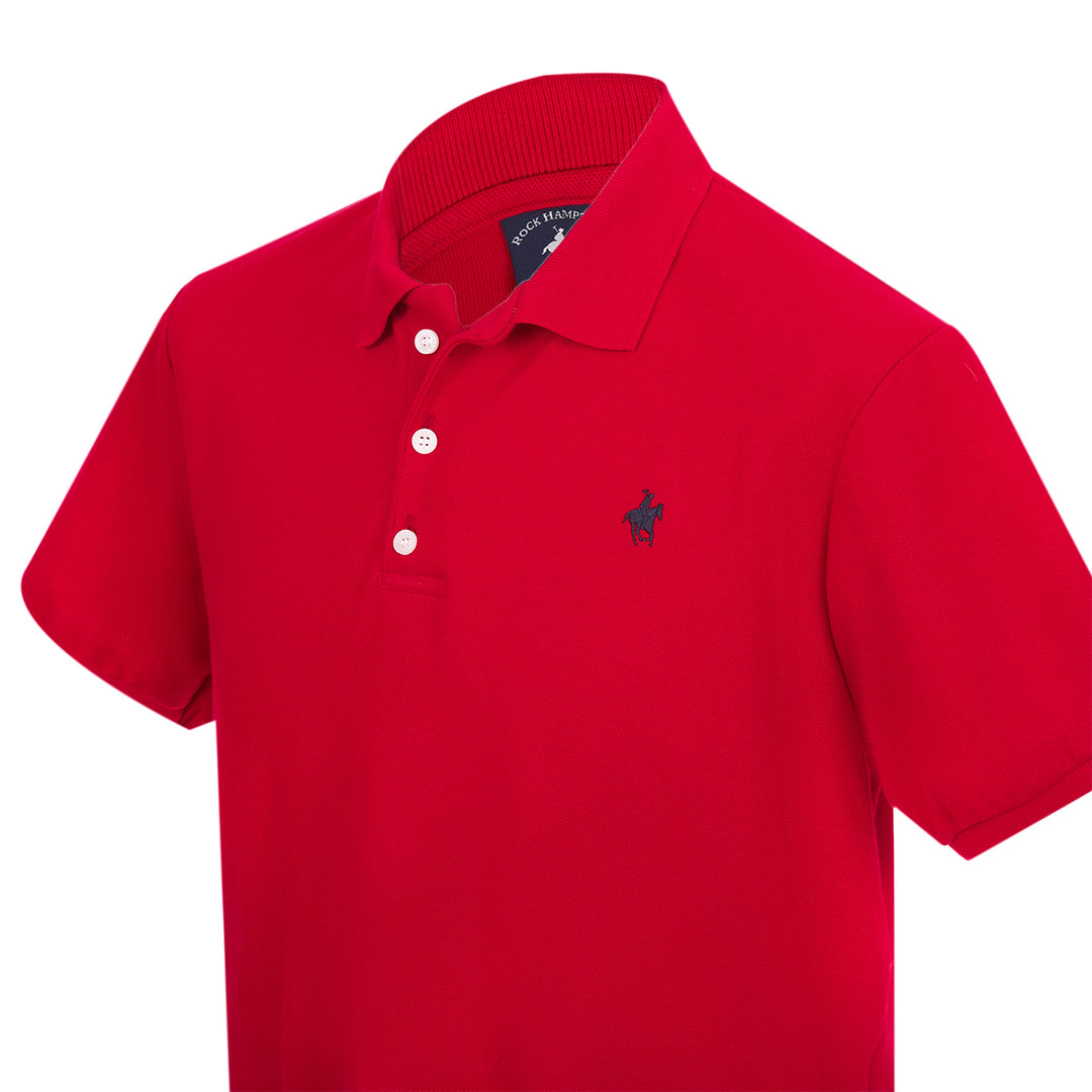 Playera Polo Roja Clásica Para Caballero Polo Team.