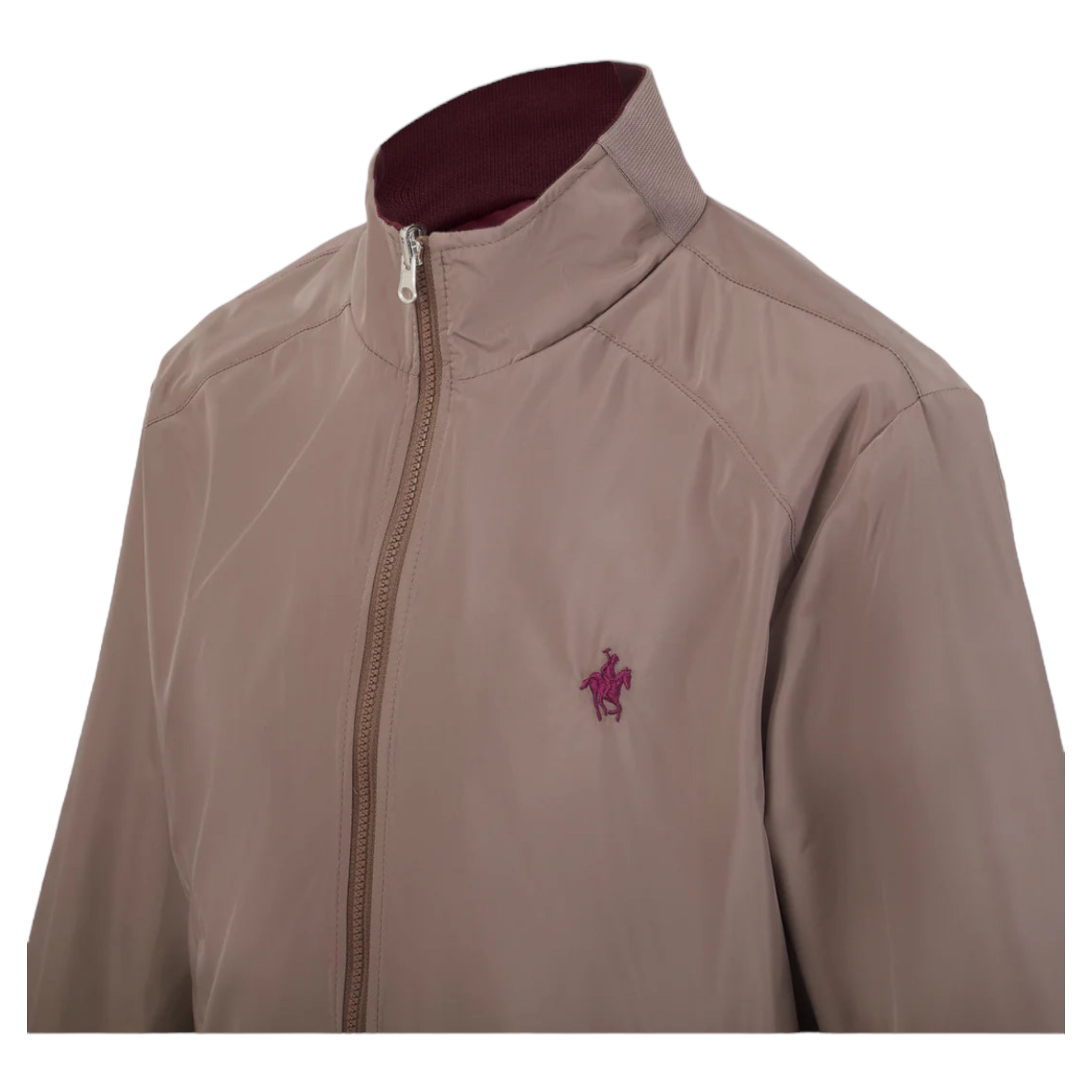 Chamarra Doble Vista Topo/Vino Polo Team.