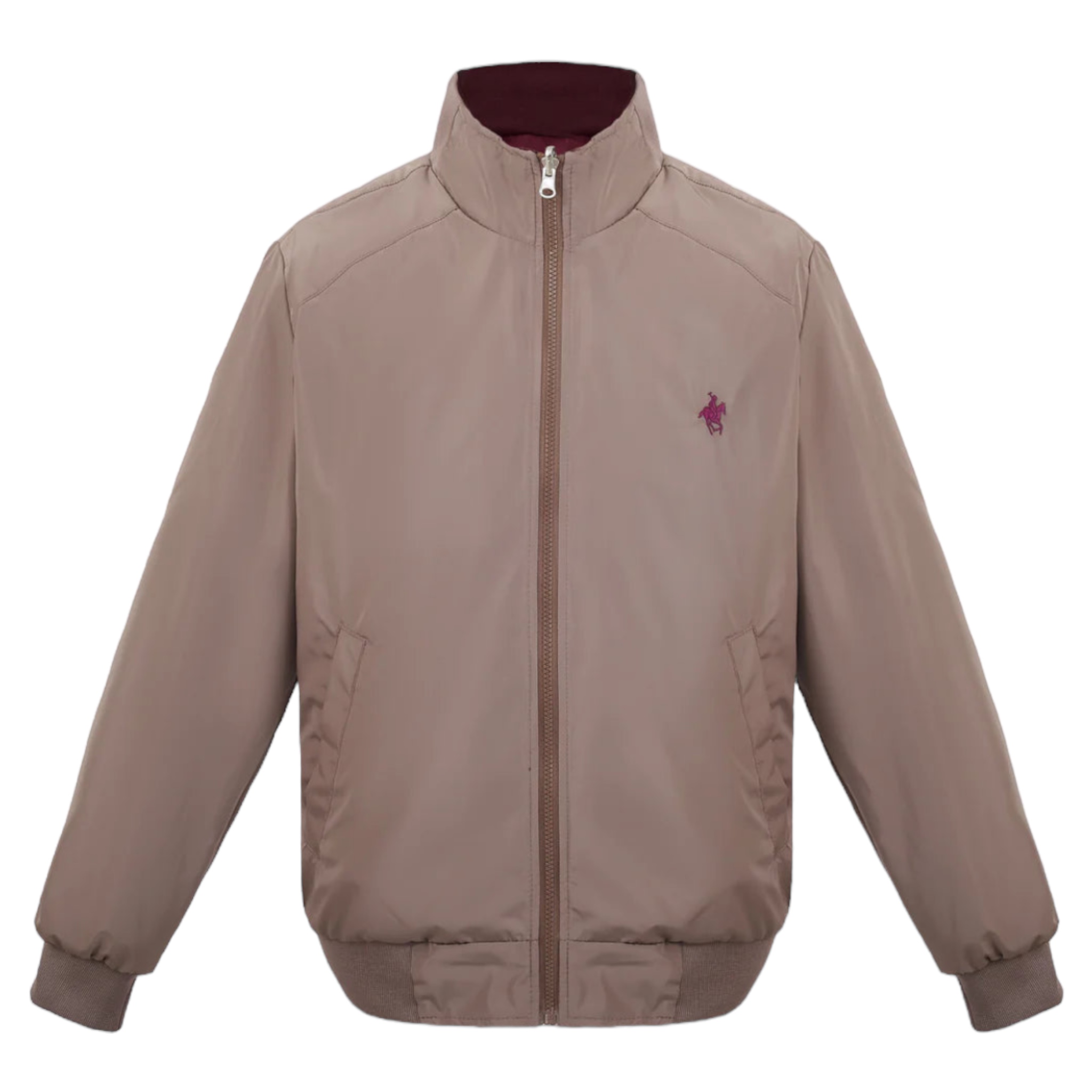 Chamarra Doble Vista Topo/Vino Polo Team.