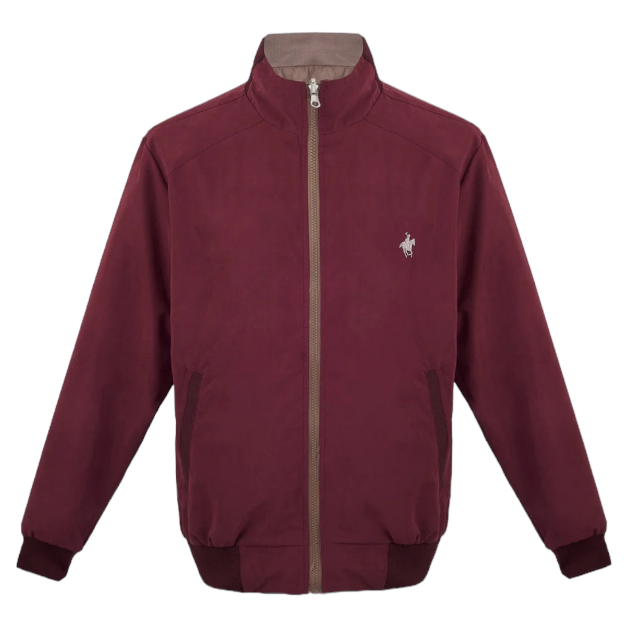 Chamarra Doble Vista Topo/Vino Polo Team.