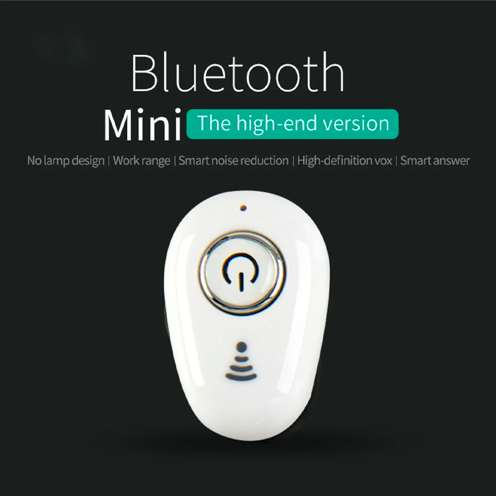 Auricular Inalambrico Mini Invisible con Microfono Audifono Reduccion de Ruido Sonido Estereo Color Blanco